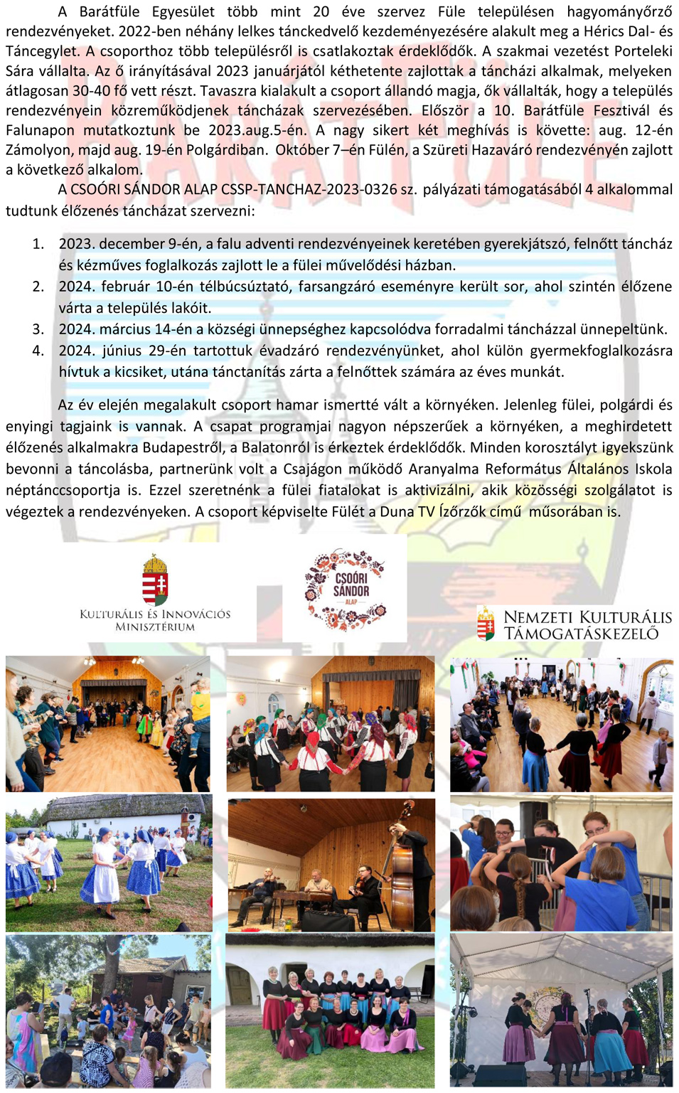 Cso�ri S�ndor alap, Bar�tf�le egyes�let